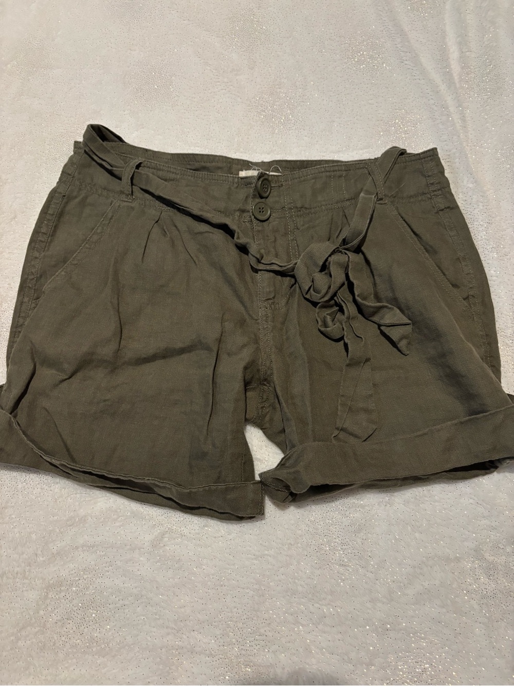 Heritage 1981 Olive Tie-Waist Casual Shorts